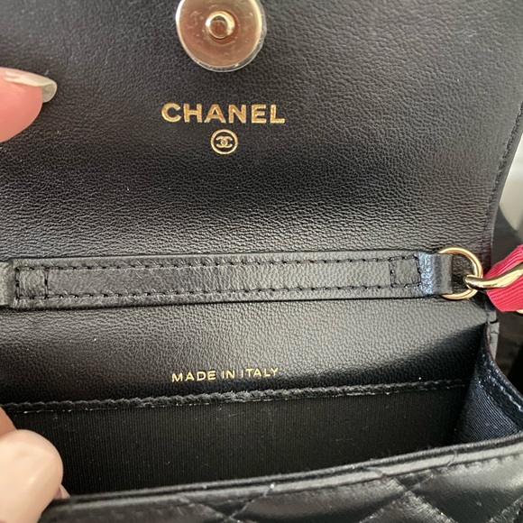 CHANEL Lambskin Ribbon Quilted Flap Belt Bag Black - Picture 14 of 14